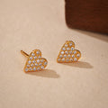 JUSSAN Heart Pave Luxe Sterling Silver Earrings
