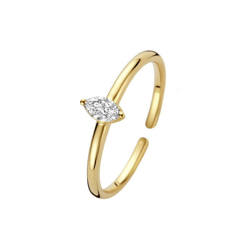 JUSSAN Pave Minimal Sterling Silver Ring