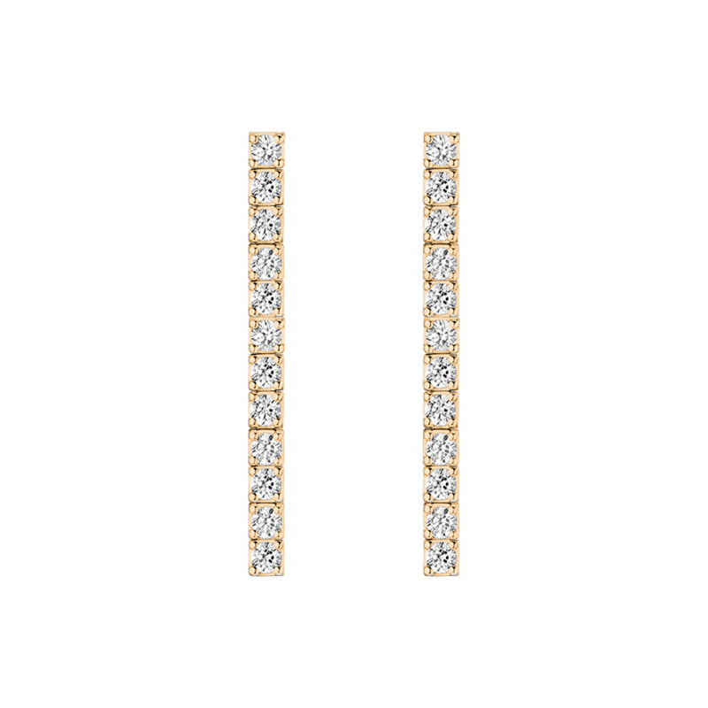 JUSSAN Pave Minimal Luxe Sterling Silver Earrings