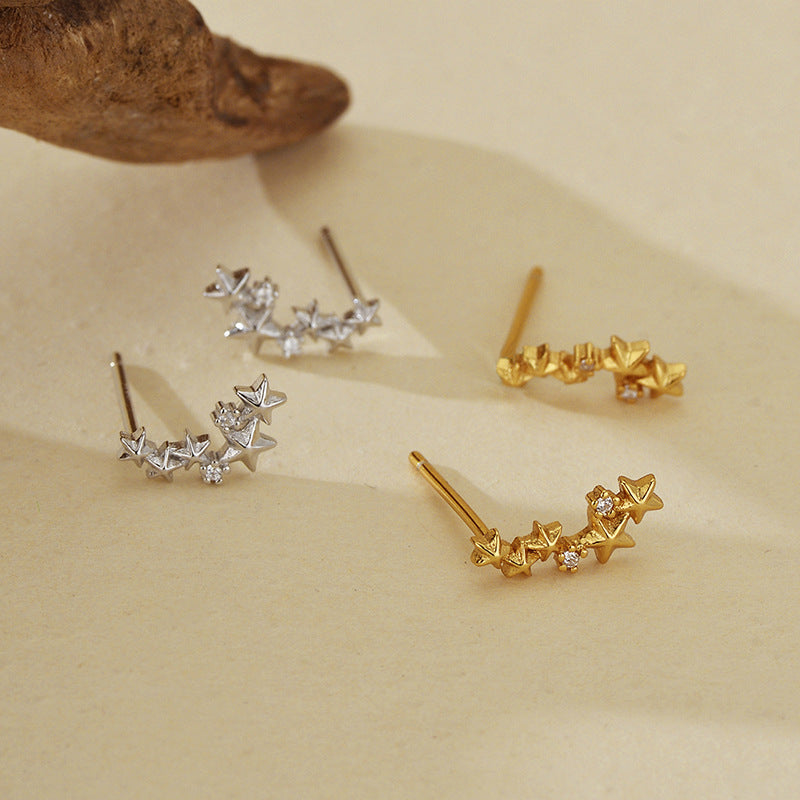 JUSSAN Star Pave Luxe Sterling Silver Earrings