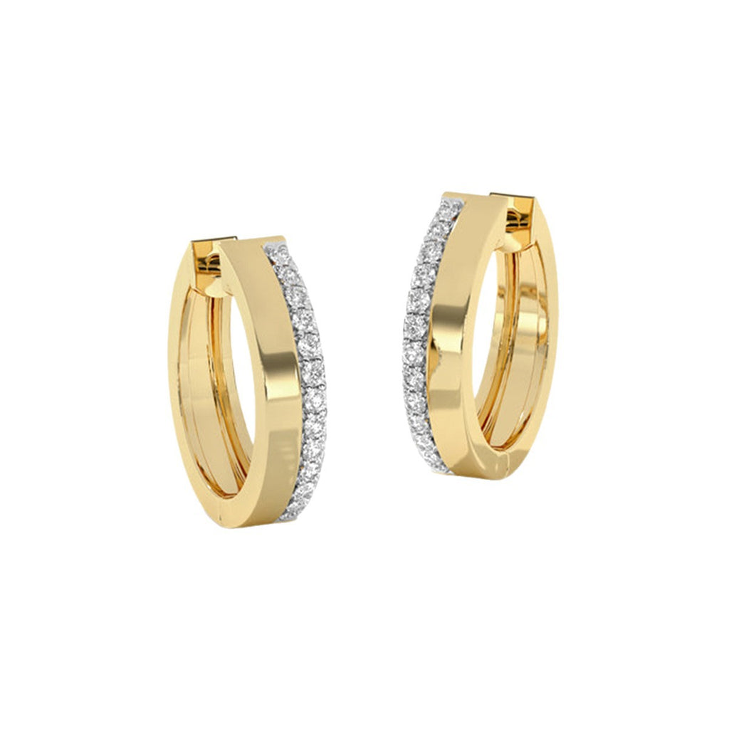 JUSSAN Pave Minimal Luxe Sterling Silver Earrings