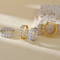 JUSSAN Heart Pave Luxe Sterling Silver Earrings