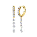 JUSSAN Teardrop Pave Hoop Sterling Silver Earrings