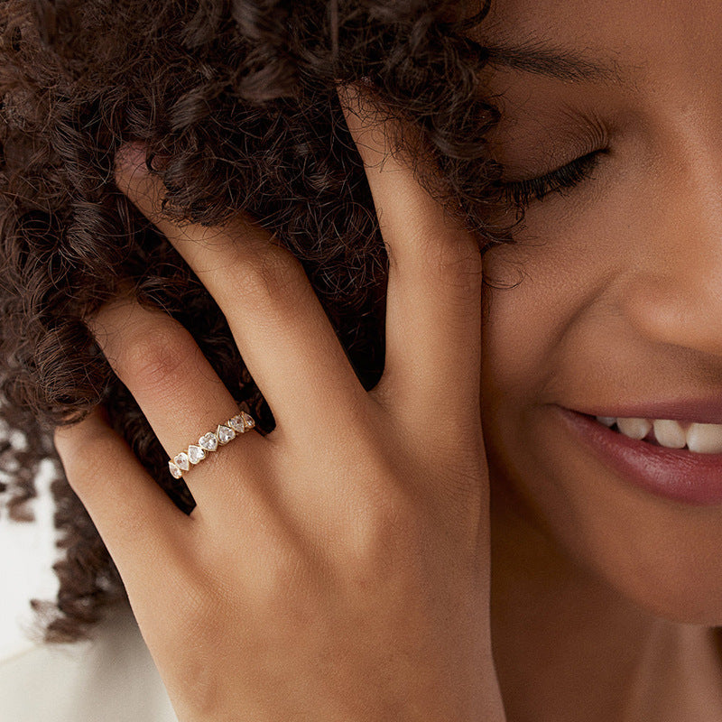 JUSSAN Starlight Heart Sterling Silver Ring