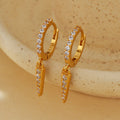 JUSSAN Studded Geometric Pave Sterling Silver Earrings