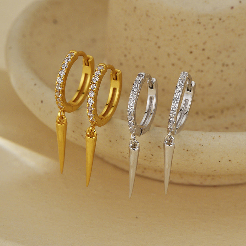 JUSSAN Pave Hoop Sterling Silver Earrings