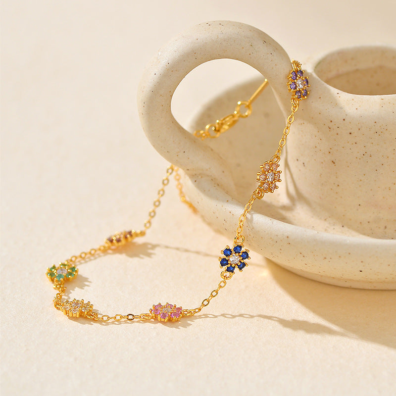 JUSSAN Floral Sterling Silver Bracelet