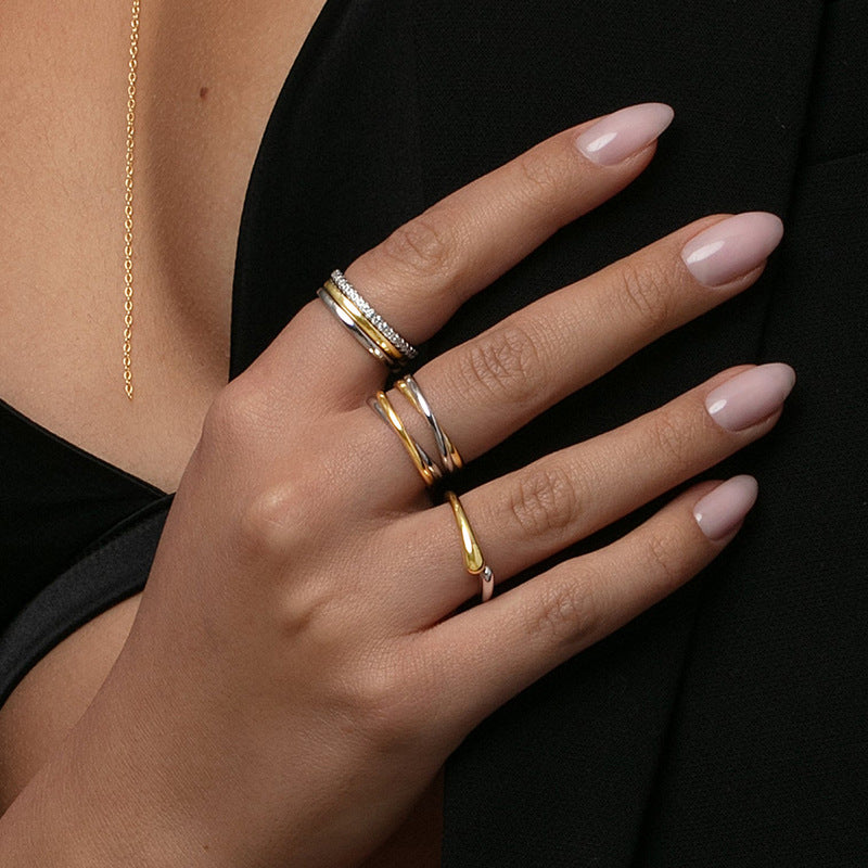 JUSSAN Cross Minimal Luxe Sterling Silver Ring