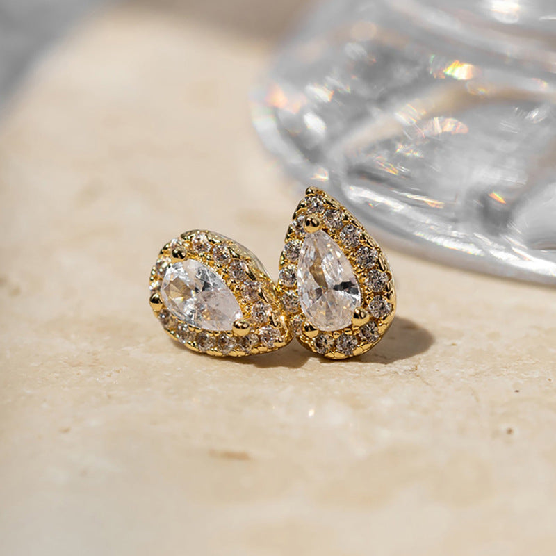 JUSSAN Heart Pave Sterling Silver Earrings
