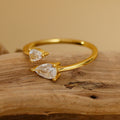 JUSSAN Starlight Teardrop Sterling Silver Ring