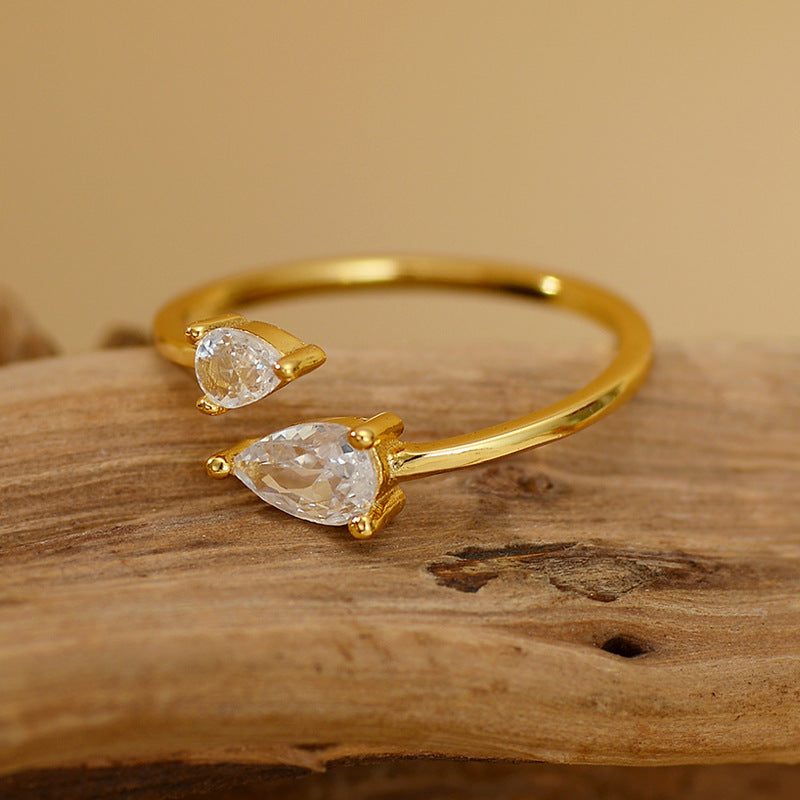 JUSSAN Starlight Teardrop Sterling Silver Ring
