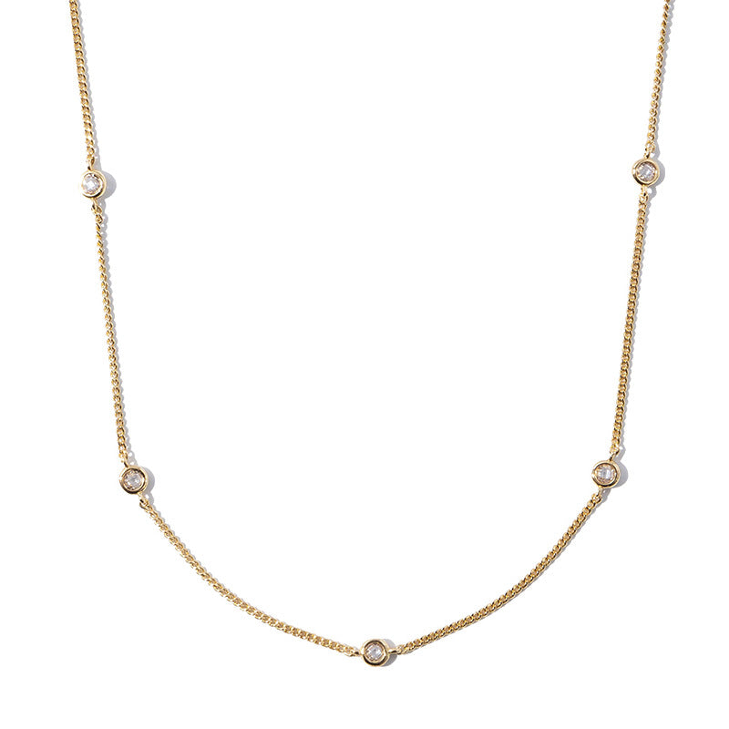 JUSSAN Pave Minimal Luxe Sterling Silver Necklace