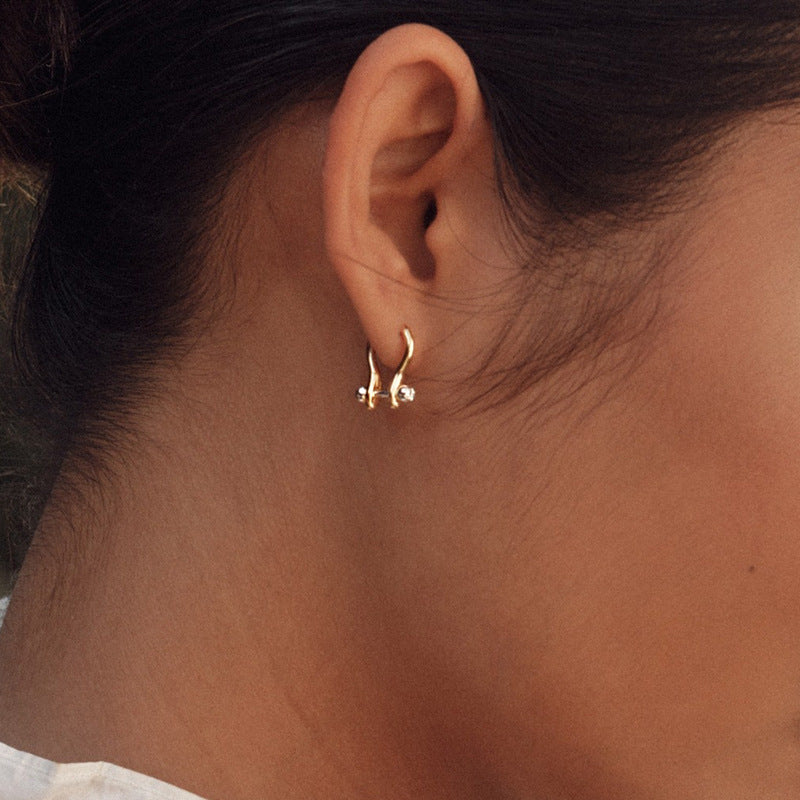 JUSSAN Hoop Minimal Luxe Sterling Silver Earrings