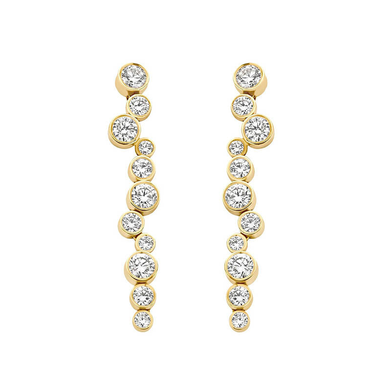 JUSSAN Pave Minimal Sterling Silver Earrings