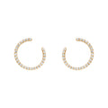 JUSSAN Geometric Pave Minimal Sterling Silver Earrings