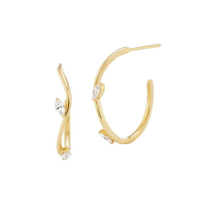 JUSSAN Pave Luxe Sterling Silver Earrings