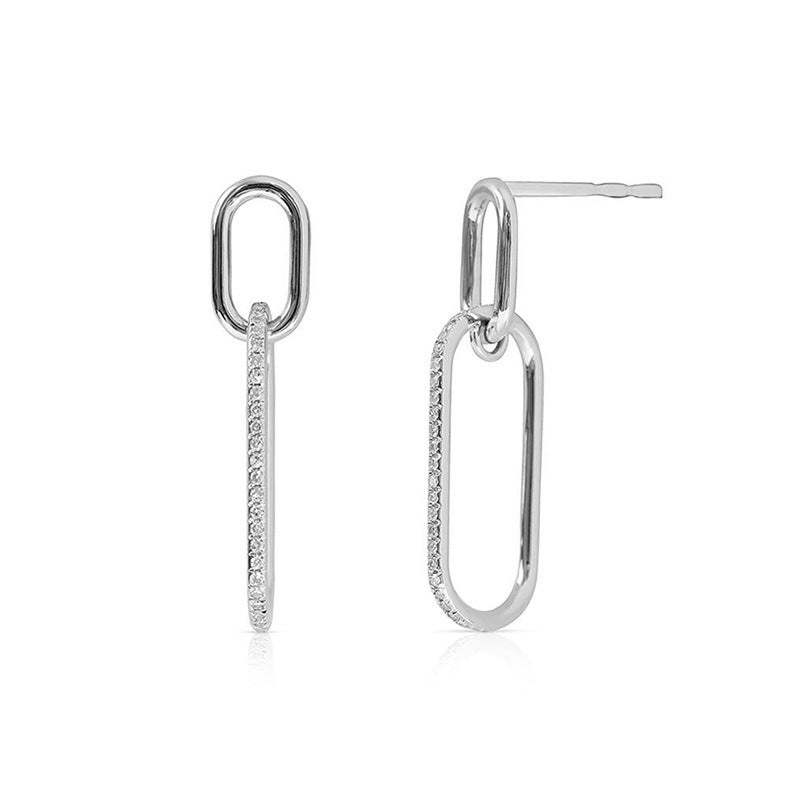 JUSSAN Pave Luxe Sterling Silver Earrings