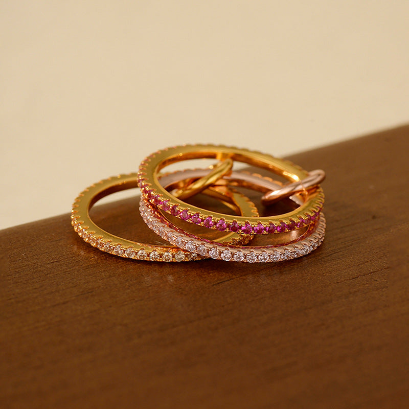 JUSSAN Pave Sterling Silver Ring