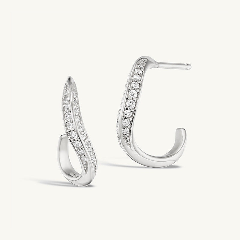 JUSSAN Pave Luxe Sterling Silver Earrings