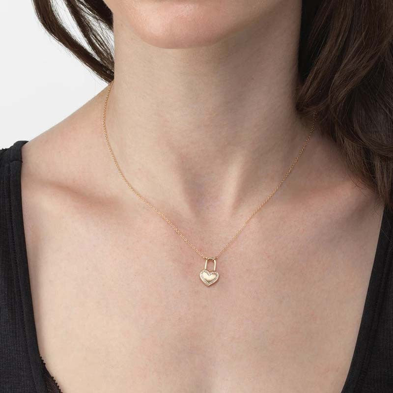 JUSSAN Heart Pave Sterling Silver Necklace