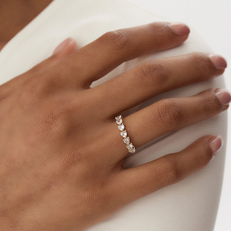 JUSSAN Heart Pave Luxe Sterling Silver Ring