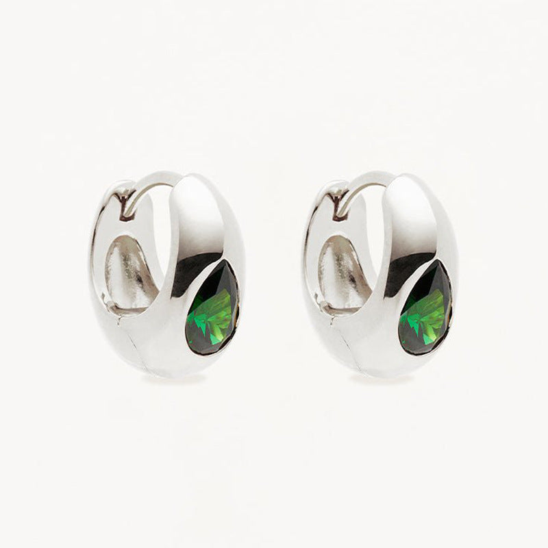 JUSSAN Teardrop Pave Sterling Silver Earrings