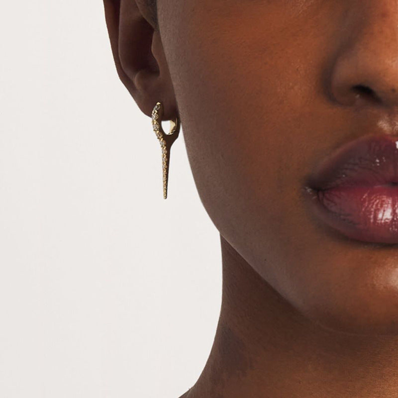 JUSSAN Stud Pave Sterling Silver Earrings