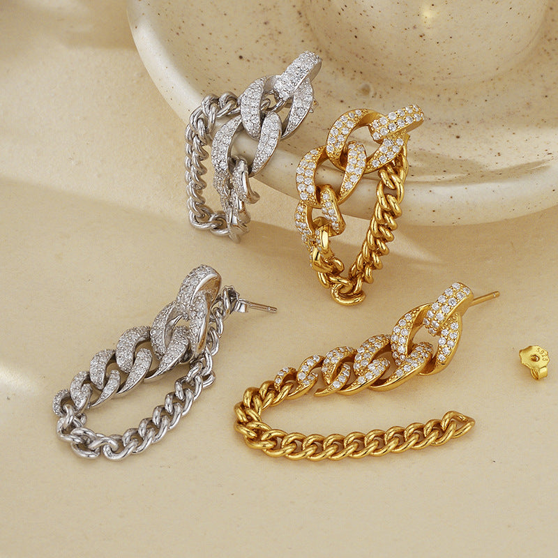 JUSSAN Pave Luxe Sterling Silver Earrings