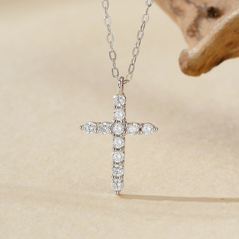 JUSSAN Pave Pendant Sterling Silver Necklace