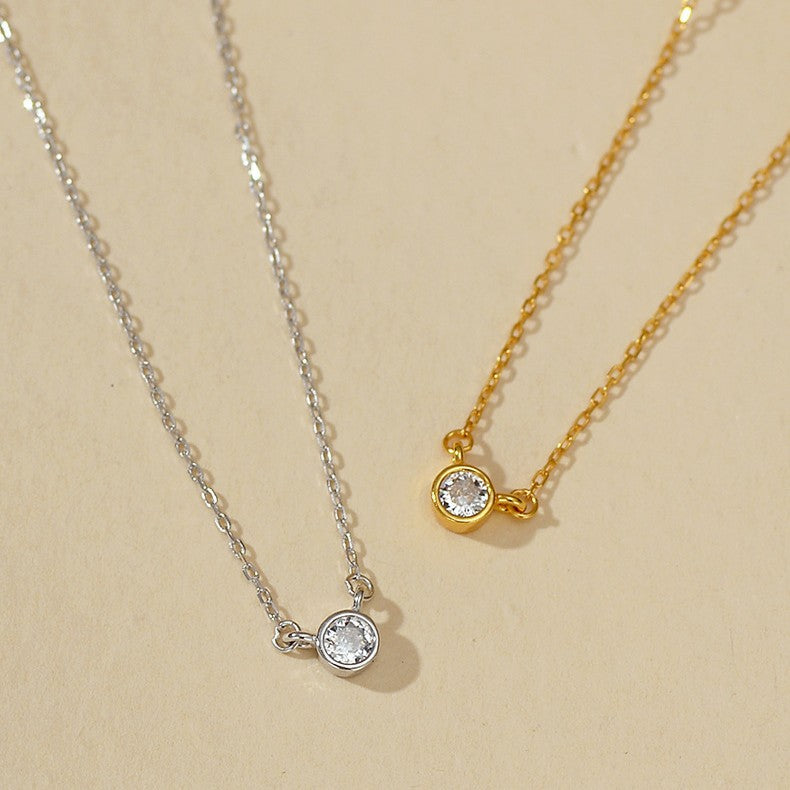 JUSSAN Pave Pendant Sterling Silver Necklace