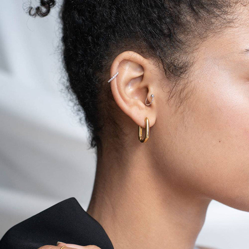 JUSSAN Geometric Minimal Luxe Sterling Silver Earrings