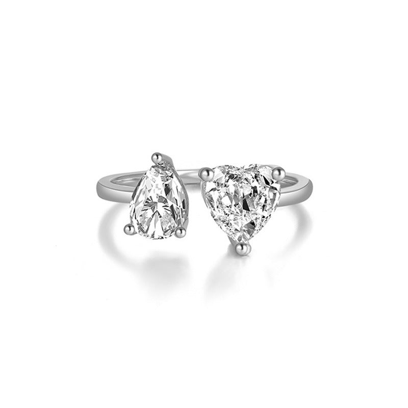 JUSSAN Teardrop Pave Luxe Sterling Silver Ring