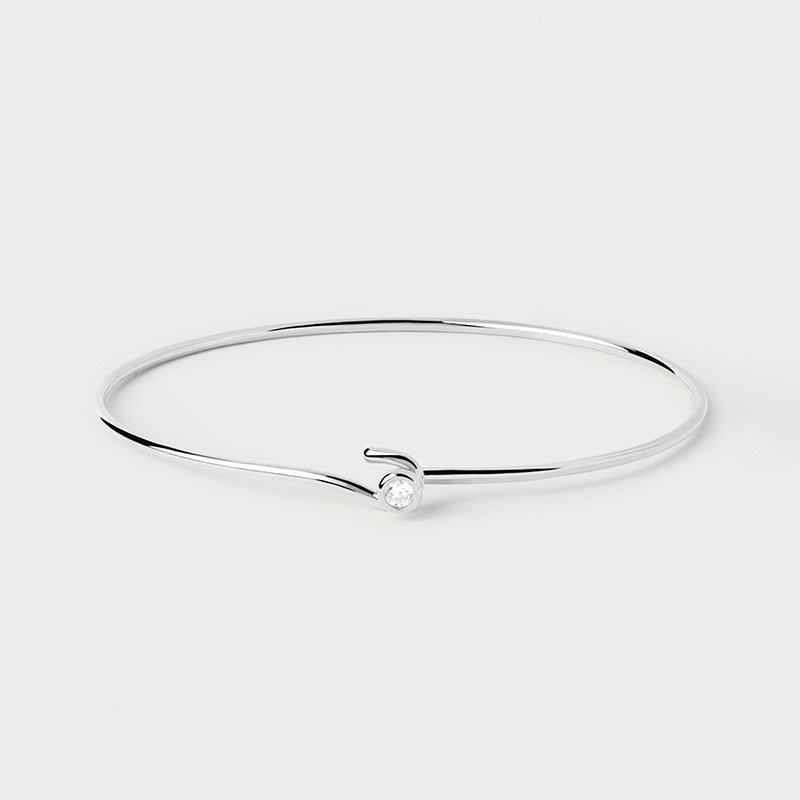 JUSSAN Pave Hoop Sterling Silver Bracelet