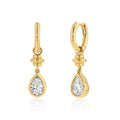 JUSSAN Teardrop Pave Sterling Silver Earrings