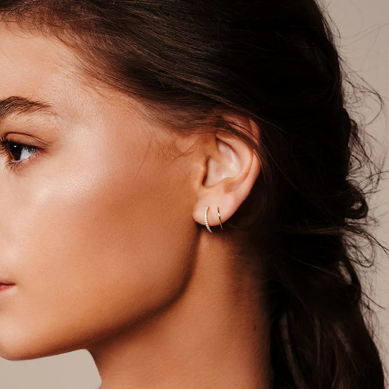 JUSSAN Geometric Pave Luxe Sterling Silver Earrings