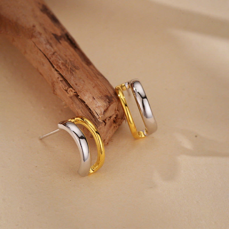 JUSSAN Layered Hoop Sterling Silver Earrings