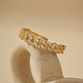 JUSSAN Floral Pave Luxe Sterling Silver Ring