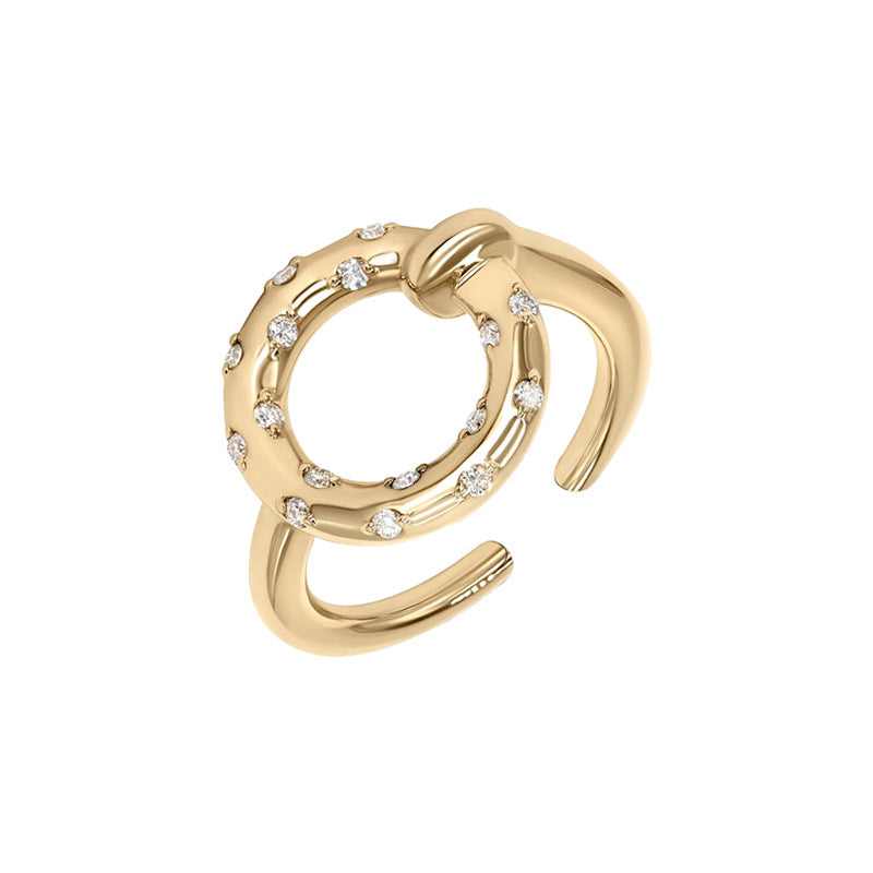 JUSSAN Pave Minimal Luxe Sterling Silver Ring