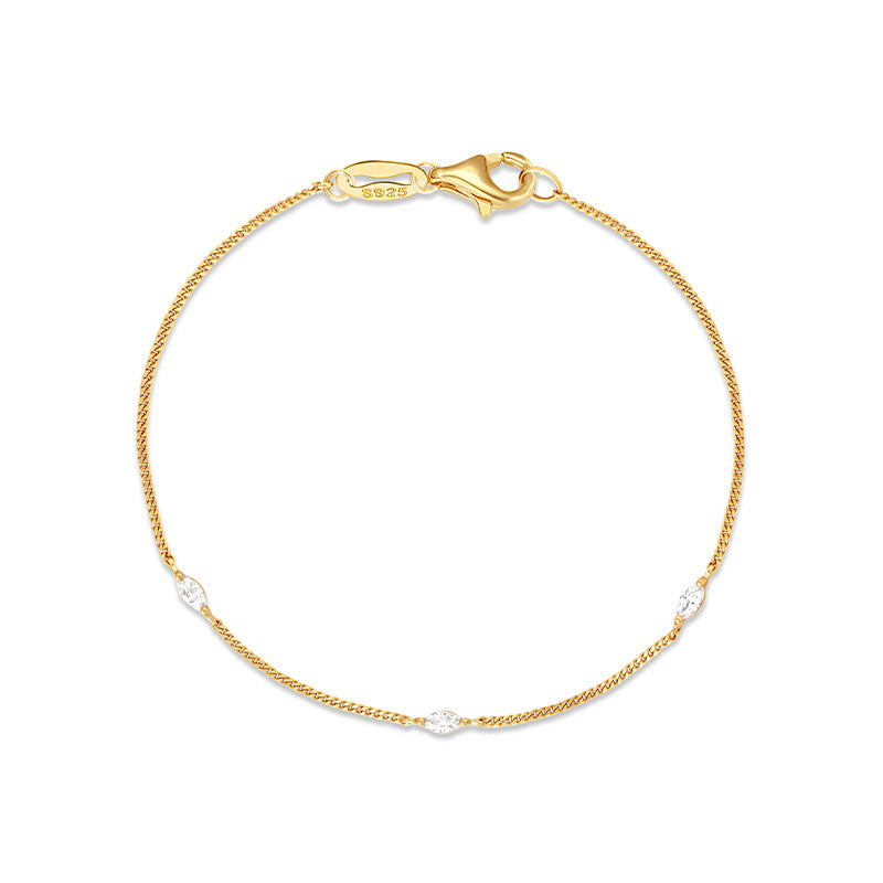 JUSSAN Pave Minimal Luxe Silver Bracelet