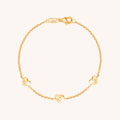 JUSSAN Heart Pave Minimal Sterling Silver Bracelet