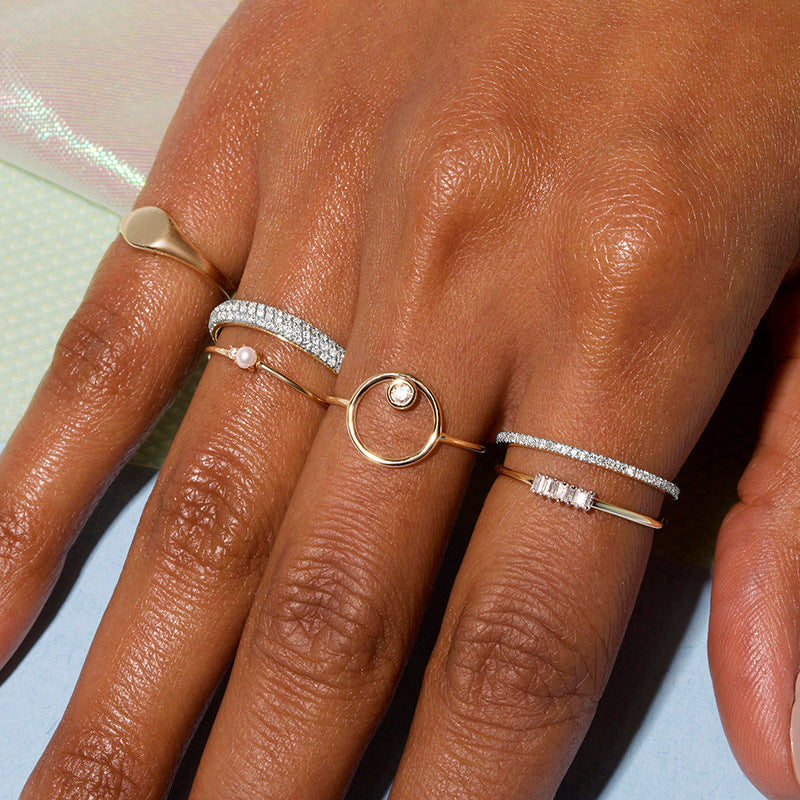 JUSSAN Pave Sterling Silver Ring