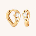JUSSAN Heart Pave Sterling Silver Earrings