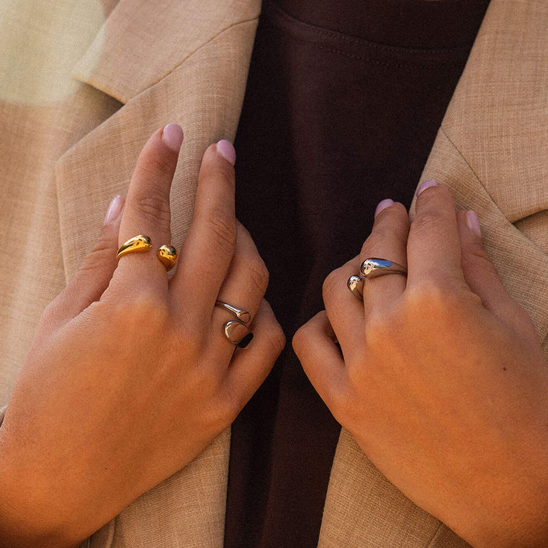 JUSSAN Geometric Minimal Luxe Sterling Silver Ring