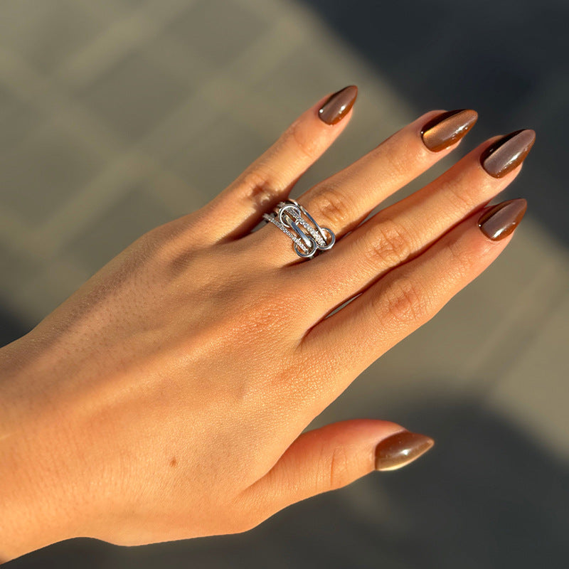 JUSSAN Pave Sterling Silver Ring
