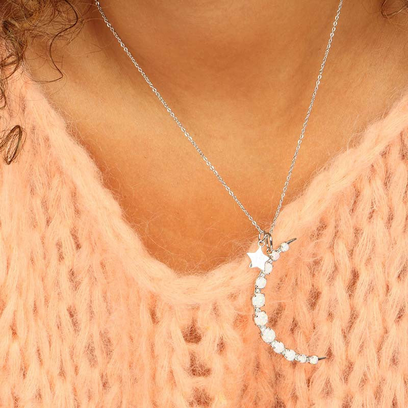 JUSSAN Starlight Pave Sterling Silver Necklace