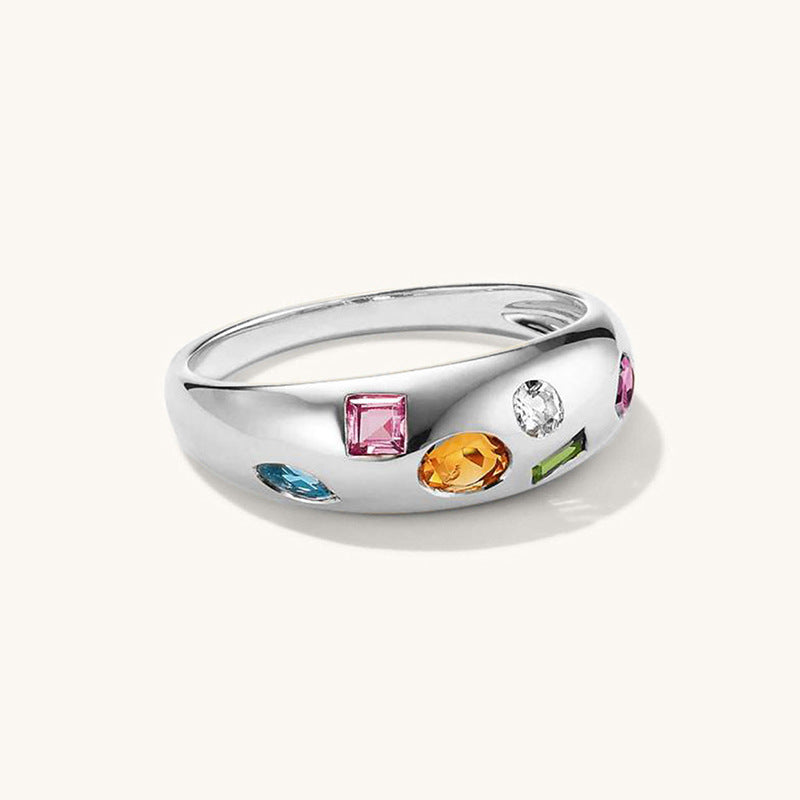 JUSSAN Pave Hoop Sterling Silver Ring