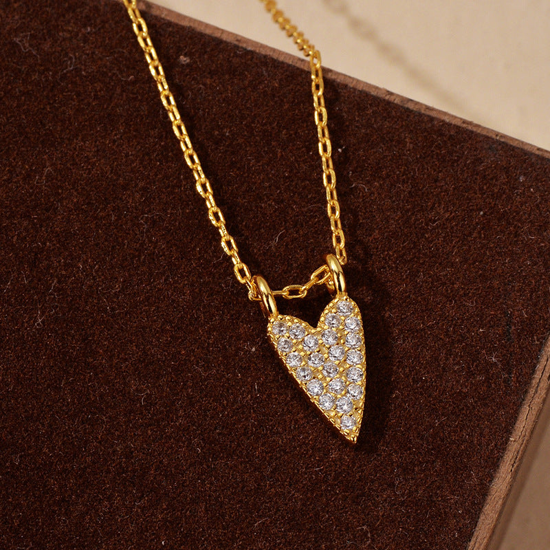JUSSAN Heart Pave Luxe Sterling Silver Necklace