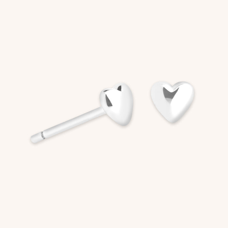 JUSSAN Heart Minimal Luxe Sterling Silver Earrings