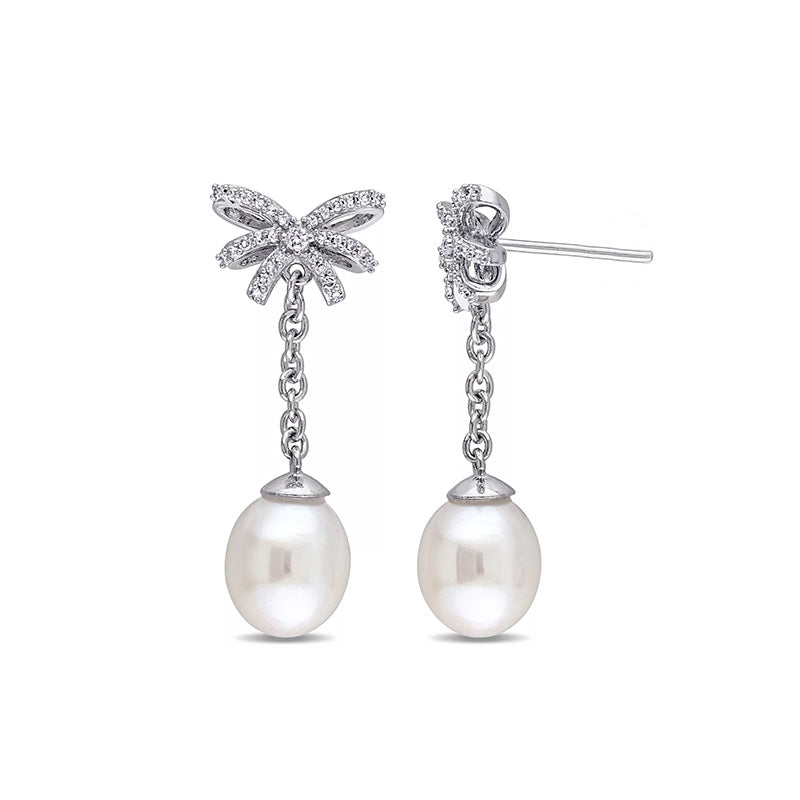 JUSSAN Butterfly Pave Sterling Silver Earrings
