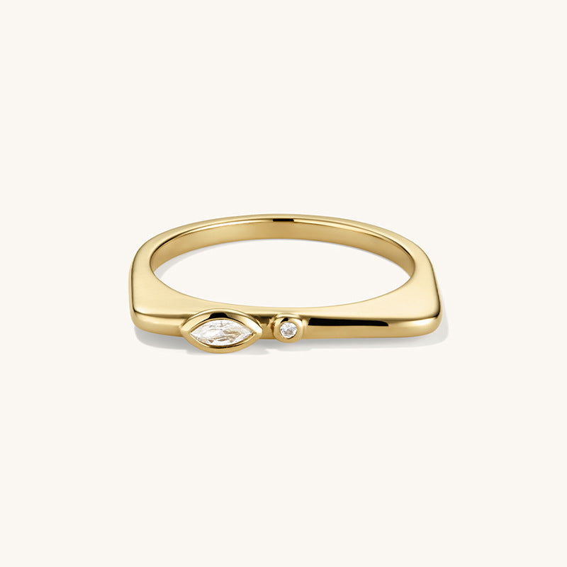 JUSSAN Pave Minimal Luxe Sterling Silver Ring